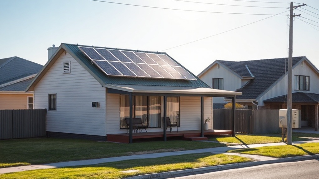 Northern Adelaide family home with rooftop solar panels and a home battery